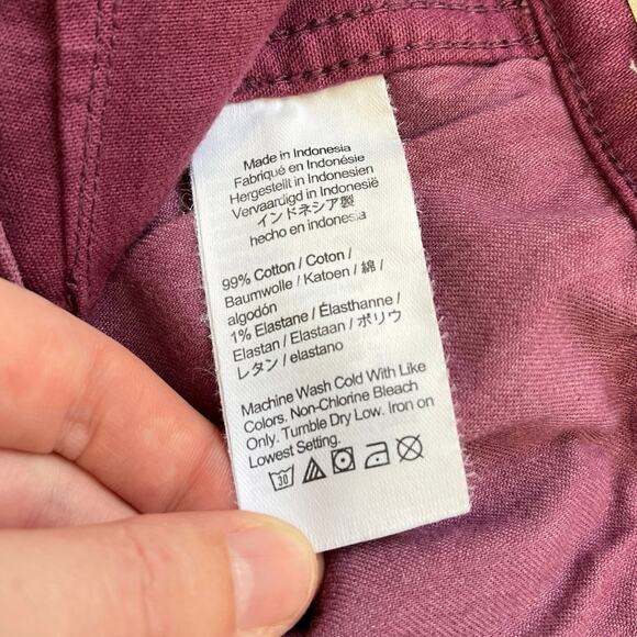 Madewell Emmett Wide-Leg Full Length Canvas Garment-Dyed Pants Iris Bloom - 25 - Picture 10 of 13